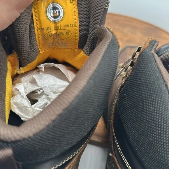 NEW CAT Threshold Work Boots Size 11 Steel Toe Waterproof Slip Resistant Ankle - Picture 3 of 12